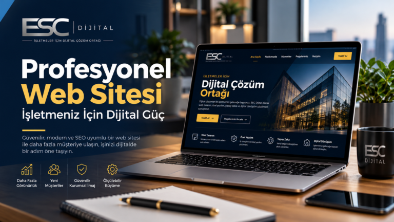 Profesyonel web sitesi tasarımını temsil eden ESC Dijital kurumsal web sitesi görseli